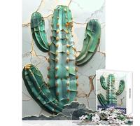 Rompecabezas para Adolescentes de 1000 Piezas diseño Abstracto de Cactus Kintsugi Juguetes para decoración del hogar Regalos para Amigos Secretos Juegos Familiares ejercita el Cerebro tamaño 50x75cm