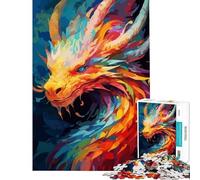Rompecabezas para Adolescentes de 1000 Piezas diseño Abstracto de dragón Pintura Juego desafiante Juguetes para ejercitar la Mente Juego difícil Excelentes Regalos y Juguetes (tamaño 50x75cm)