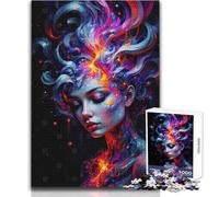 Rompecabezas para Adolescentes de 1000 Piezas, diseño Abstracto de Mujer con Fuego, Juguetes educativos, desafío difícil, Regalo de Amigo Secreto, tamaño 50x75cm