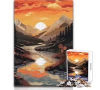 Rompecabezas para Adolescentes de 1000 Piezas, diseño Abstracto de Valle y río, Juguetes educativos, desafío difícil, Regalos de Amigo Secreto, tamaño 50x75cm