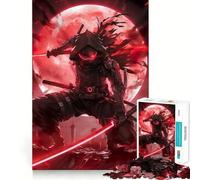 Rompecabezas para Adolescentes de 1000 Piezas,diseño Bloodmoon Ninja Samurai,Arte de Borde Premium,Juego de concentración Mental,diversión para el Tiempo Libre,Regalo artístico de Navidad 50x75cm