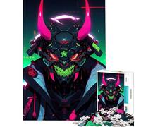 Rompecabezas para Adolescentes de 1000 Piezas diseño Cyberpunk de Demonio samurái Juego de ingenio Educativo Juguete de desafío Regalo de cumpleaños Ideal para Parejas (tamaño 38x52cm)