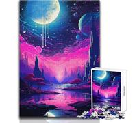 Rompecabezas para Adolescentes de 1000 Piezas,diseño de Alien Star World Pixel Art,Juguete Intelectual,Juego de Carreras de Velocidad,Regalo de cumpleaños,tamaño 38x26cm