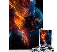 Rompecabezas para Adolescentes de 1000 Piezas diseño de ángel de Fuego Arte Digital Juguetes antiestrés Grandes Regalos y Juguetes Juego Familiar Entrena tu Cerebro y Tus Manos tamaño 38x52cm