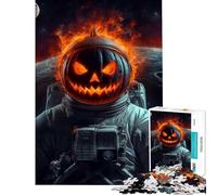 Rompecabezas para Adolescentes de 1000 Piezas diseño de Astronauta de Halloween Juego desafiante Juguete para ejercitar la Mente Juego difícil excelente Regalo y Juguete (tamaño 38x26cm)