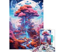 Rompecabezas para Adolescentes de 1000 Piezas diseño de casa en el árbol con temática de Naturaleza fantástica Ayuda a ejercitar el Cerebro Decoración para el hogar Juego Imposible para Mayores