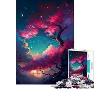Rompecabezas para Adolescentes de 1000 Piezas diseño de Cerezo místico Juegos relajantes Juguetes educativos de Aprendizaje Regalos de Amigo Invisible Corte de precisión (tamaño 50x75cm)