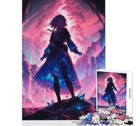 Rompecabezas para Adolescentes de 1000 Piezas diseño de Chica de Anime en un Paisaje de fantasía Juguete Educativo Regalo para Mujeres y Hombres Juego Imposible Cada Pieza es única Tamaño 38x52cm