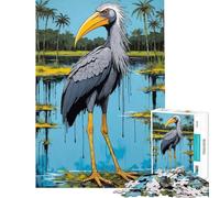 Rompecabezas para Adolescentes de 1000 Piezas diseño de cigüeña Plateada Juegos educativos Juguetes desafiantes Regalos de Amigo Invisible Divertidos y con Humor (tamaño 38x26cm)