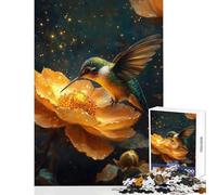 Rompecabezas para Adolescentes de 1000 Piezas diseño de colibrí y Flor Educativo Ideal para interacción Entre Padres e Hijos (tamaño 38x52cm)