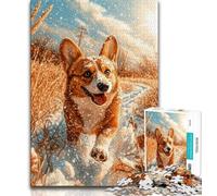 Rompecabezas para Adolescentes de 1000 Piezas, diseño de Corgi Feliz, Ayuda a ejercitar el Cerebro, Juguetes adictivos para Cultivar la Paciencia, decoración, 50x75cm
