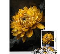 Rompecabezas para Adolescentes de 1000 Piezas diseño de crisantemo Dorado Juegos Divertidos para Toda la Familia decoración del hogar Juguetes Regalo de cumpleaños Regalos de Viaje (50x75cm)