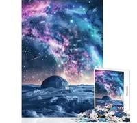 Rompecabezas para Adolescentes de 1000 Piezas diseño de cúpula Nevada bajo Las Estrellas Educativo Ideal para interacción Entre Padres e Hijos (tamaño 38x26cm)