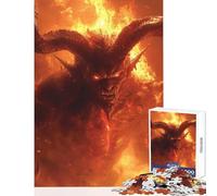 Rompecabezas para Adolescentes de 1000 Piezas diseño de Diablo cornudo Juguetes antiestrés Grandes Regalos y Juguetes Juego Familiar Entrena tu Cerebro y Tus Manos tamaño 38x26cm