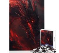 Rompecabezas para Adolescentes de 1000 Piezas diseño de dragón de Fuego Oscuro Ideal para Decorar el hogar Regalos de Amigo Secreto Juegos Familiares Ejercicios cerebrales tamaño 38x52cm