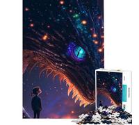 Rompecabezas para Adolescentes de 1000 Piezas diseño de dragón Espacial fantástico Juguetes educativos Juegos de ingenio decoración de Pared Regalos de Amigo Invisible (tamaño 50x75cm)