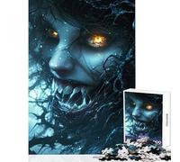 Rompecabezas para Adolescentes de 1000 Piezas diseño de entidad demoníaca Oscura Juguetes antiestrés Regalos de cumpleaños Juego Familiar Lista de Deseos con Papá Noel tamaño 38x52cm