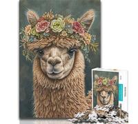 Rompecabezas para Adolescentes de 1000 Piezas, diseño de Flor de Alpaca Ejercita el Cerebro, desarrolla la Paciencia y Mejora la Memoria (38x26cm)
