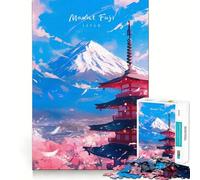 Rompecabezas para Adolescentes de 1000 Piezas,diseño de Flores del Monte Fuji,Ajuste, Juego de ingenio,Entretenimiento,diversión, (38x26cm)