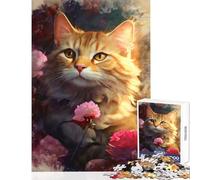 Rompecabezas para Adolescentes de 1000 Piezas diseño de Florista Felina Juguete Educativo Regalo de Amigo Secreto Juego práctico Que fomenta el Amor Entre Parejas tamaño 50x75cm
