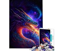 Rompecabezas para Adolescentes de 1000 Piezas diseño de Galaxia de dragón Juguete Intelectual Juego de ingenio Juego de ingenio difícil Gran Regalo para los Amantes de los Juegos (tamaño 50x75cm)
