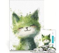 Rompecabezas para Adolescentes de 1000 Piezas diseño de Gatito en el jardín Zen Juegos Divertidos para ejercitar la Mente y Las Manos Ideal para Decorar el Escritorio 38x26cm