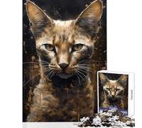 Rompecabezas para Adolescentes de 1000 Piezas diseño de Gato Abisinio con Poderes mágicos Ideal para Decorar el hogar Regalo de cumpleaños Juego Familiar Apto para decoración de Escritorio 38x52cm