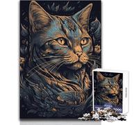 Rompecabezas para Adolescentes de 1000 Piezas, diseño de Gato Americano de Pelo Corto, Juegos educativos, Corte de precisión, Regalo de Amigo Secreto, tamaño 38x52cm