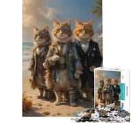 Rompecabezas para Adolescentes de 1000 Piezas diseño de Gatos aristócratas Reales Juguete Intelectual Juego de ingenio Difícil Gran Regalo para los Amantes de los Juegos (tamaño 38x26cm)