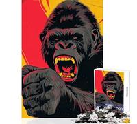 Rompecabezas para Adolescentes de 1000 Piezas diseño de Gorila Enojado Ideal para Decorar el hogar Regalo de cumpleaños Juego Educativo para fomentar el Amor en Pareja (tamaño 38x26cm)