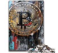 Rompecabezas para Adolescentes de 1000 Piezas, diseño de Grafiti y Bitcoin, Ideal para familias, Ideal para aliviar el estrés, Ideal para Parejas, 26x38cm
