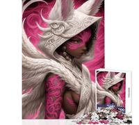 Rompecabezas para Adolescentes de 1000 Piezas diseño de Guerrero angelical con Tatuaje Rosa Chica Anime Juguetes de decoración para el hogar Regalos de cumpleaños Juego Educativo para Mejorar el Amor
