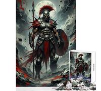 Rompecabezas para Adolescentes de 1000 Piezas diseño de Guerrero con Lanza y Escudo Pared para Mujeres y Hombres Ideal para Relajarse descomprimir y desarrollar la Inteligencia