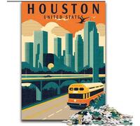 Rompecabezas para Adolescentes de 1000 Piezas, diseño de Houston, Texas, Ideal para Regalar a Toda la Familia (50x75cm), 1000 Piezas