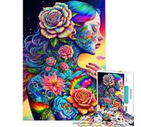 Rompecabezas para Adolescentes de 1000 Piezas diseño de la Diosa de Las Flores arcoíris Rompecabezas para Adultos Juego Familiar Divertido y con Humor Un Gran Regalo para los Amantes
