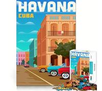 Rompecabezas para Adolescentes de 1000 Piezas,diseño de La Habana,Ajuste, Juego para ejercitar la Mente,Entretenimiento,diversión, (38x26cm)