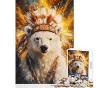 Rompecabezas para Adolescentes de 1000 Piezas diseño de la Majestad del Oso Real Ideal para armar en Familia Regalo para Toda la Familia (tamaño 50x75cm)