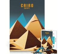 Rompecabezas para Adolescentes de 1000 Piezas,diseño de Las pirámides de El Cairo,Egipto Piezas de Ajuste preciso Juguete Divertido y silencioso para Jugar Ideal para cumpleaños y para Jugar con Arte