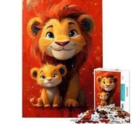 Rompecabezas para Adolescentes de 1000 Piezas diseño de león para Padre e Hijo Ideal para Adultos Relajarse como Regalo de cumpleaños Difícil y desafiante (tamaño 50x75cm)