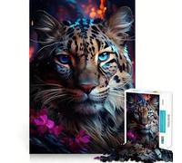 Rompecabezas para Adolescentes de 1000 Piezas,diseño de Leopardo Celestial,Juego de ensamblaje preciso,Juguete cognitivo,fácil de Usar,Divertido,decoración navideña,Regalo (50x75cm)