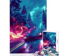 Rompecabezas para Adolescentes de 1000 Piezas diseño de Lobo Negro Juguetes antiestrés Grandes Regalos y Juguetes Juego Familiar Entrena tu Cerebro y Tus Manos tamaño 50x75cm