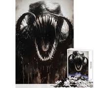 Rompecabezas para Adolescentes de 1000 Piezas diseño de Monstruo Negro Ideal para Decorar el hogar Juegos de relajación Ideal para Decorar el Escritorio (tamaño 38x26cm)