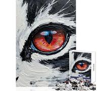 Rompecabezas para Adolescentes de 1000 Piezas diseño de Ojo de Gato Pintura de Primer Plano Juego Educativo patrón de Montaje Juguetes DIY Regalo de cumpleaños Regalos de Viaje (38x52cm)