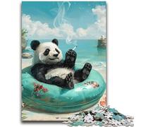 Rompecabezas para Adolescentes de 1000 Piezas, diseño de Panda Nadando, Ayuda a ejercitar el Cerebro, Juguetes adictivos para Cultivar la Paciencia y Mejorar la Memoria, 26x38cm