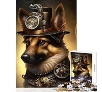 Rompecabezas para Adolescentes de 1000 Piezas diseño de Pastor alemán Steampunk Juguete Educativo Regalo de Amigo Secreto Juego práctico Que fomenta el Amor Entre Parejas tamaño 38x26cm