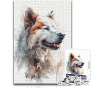 Rompecabezas para Adolescentes de 1000 Piezas, diseño de Perro de Groenlandia, Acuarela Disfrute de Horas de Tranquilidad y Tranquilidad Corte Limpio, Juguete Artesanal Duradero Tamaño 38x26cm