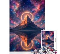 Rompecabezas para Adolescentes de 1000 Piezas diseño de Pico de montaña con Reflejo cósmico Juguete Educativo Regalo de cumpleaños Juegos de relajación Interesante reducción del estrés tamaño 38x26cm