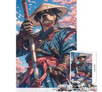 Rompecabezas para Adolescentes de 1000 Piezas diseño de Rottweiler Samurai Blossom Juego Educativo descompresión Intelectual tamaño 50x75cm