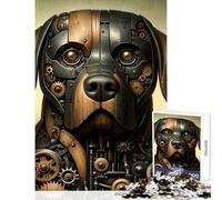 Rompecabezas para Adolescentes de 1000 Piezas diseño de Rottweiler Steampunk Juguetes antiestrés Regalo de cumpleaños Juegos Divertidos Actividades para el hogar tamaño 50x75cm