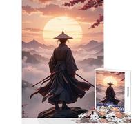 Rompecabezas para Adolescentes de 1000 Piezas diseño de samurái y Amanecer Juguete japonés para decoración de Pared Juegos Juegos relajantes colección de Artistas Bellas Artes